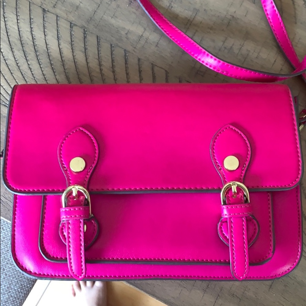 Fuchsia pink cross body bag